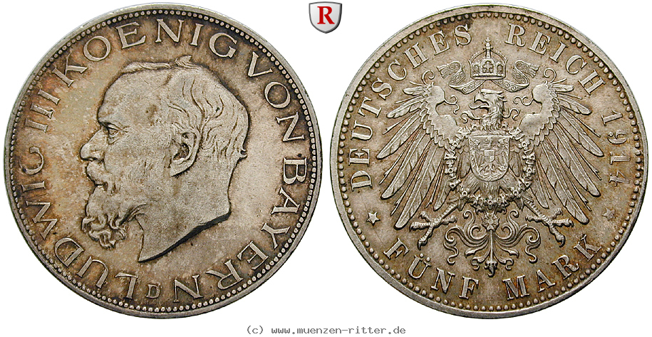 Klicken Sie auf das Bild um es auf Ihrem Rechner zu speichern deutsches-kaiserreich-ludwig-iii-5-mark/101594.jpg