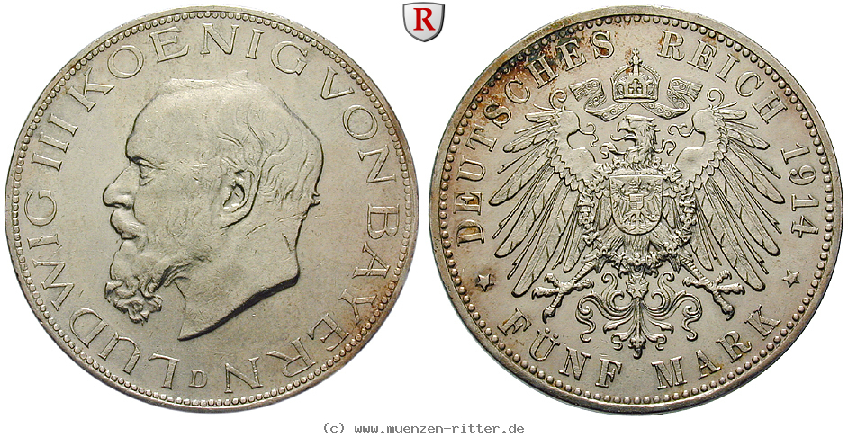 Klicken Sie auf das Bild um es auf Ihrem Rechner zu speichern deutsches-kaiserreich-ludwig-iii-5-mark/101658.jpg
