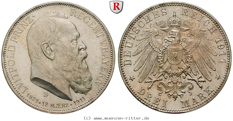 Klicken Sie auf das Bild um es auf Ihrem Rechner zu speichern deutsches-kaiserreich-luitpold-prinzregent-3-mark/71899.jpg