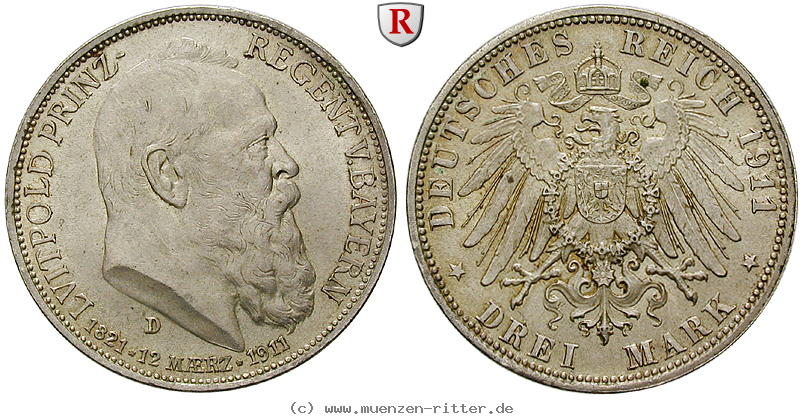 Klicken Sie auf das Bild um es auf Ihrem Rechner zu speichern deutsches-kaiserreich-luitpold-prinzregent-3-mark/97866.jpg