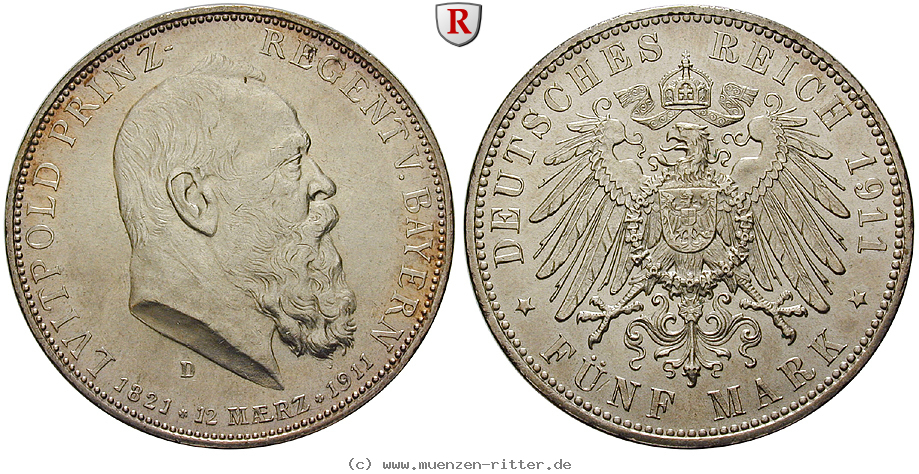 Klicken Sie auf das Bild um es auf Ihrem Rechner zu speichern deutsches-kaiserreich-luitpold-prinzregent-5-mark/101596.jpg