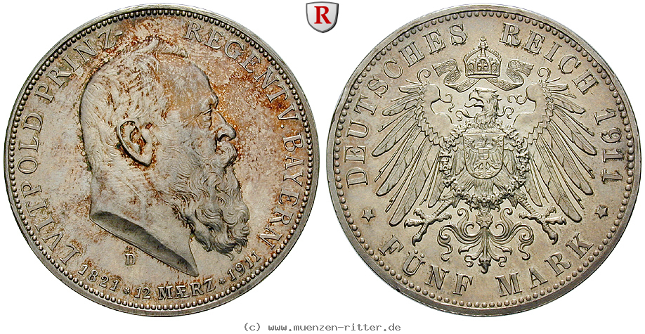Klicken Sie auf das Bild um es auf Ihrem Rechner zu speichern deutsches-kaiserreich-luitpold-prinzregent-5-mark/101597.jpg