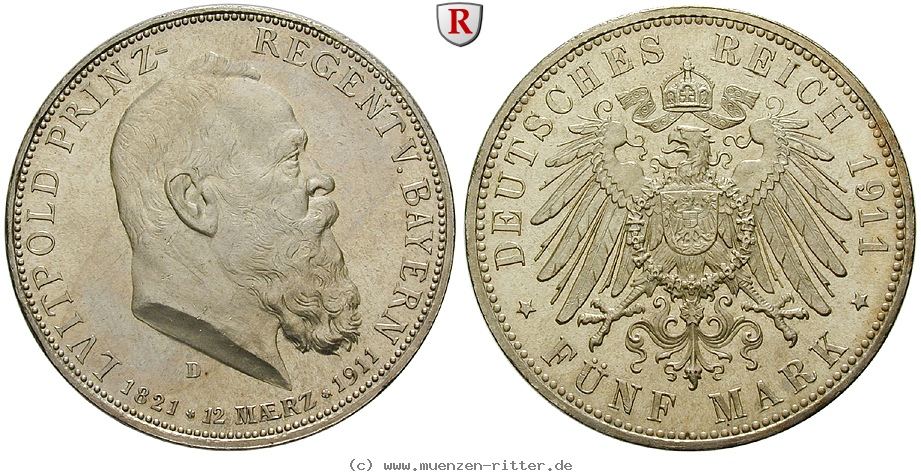 Klicken Sie auf das Bild um es auf Ihrem Rechner zu speichern deutsches-kaiserreich-luitpold-prinzregent-5-mark/102767.jpg