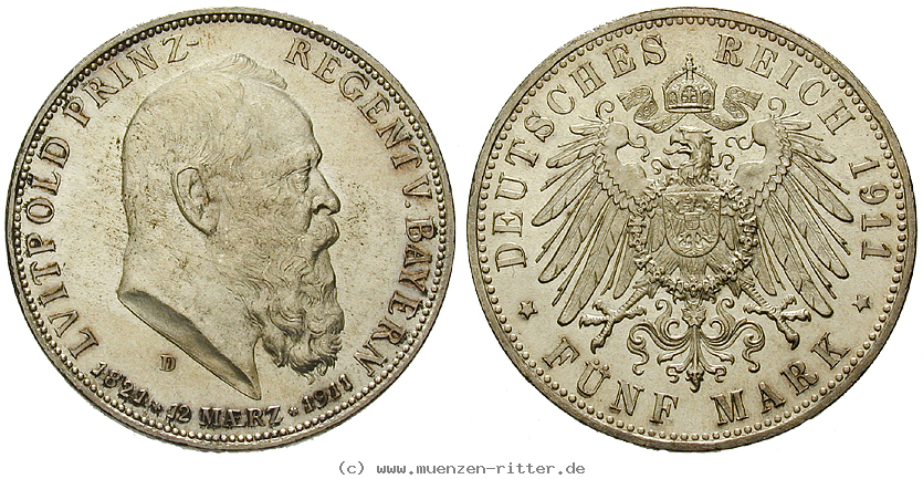 Klicken Sie auf das Bild um es auf Ihrem Rechner zu speichern deutsches-kaiserreich-luitpold-prinzregent-5-mark/35089.jpg