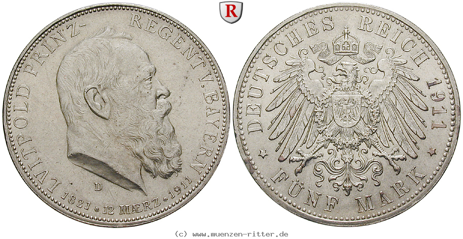 Klicken Sie auf das Bild um es auf Ihrem Rechner zu speichern deutsches-kaiserreich-luitpold-prinzregent-5-mark/84785.jpg