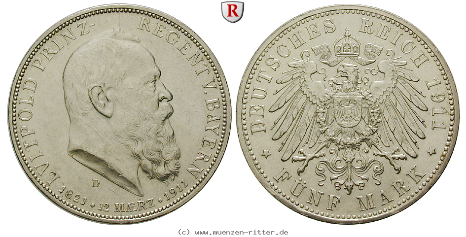 Klicken Sie auf das Bild um es auf Ihrem Rechner zu speichern deutsches-kaiserreich-luitpold-prinzregent-5-mark/89427.jpg