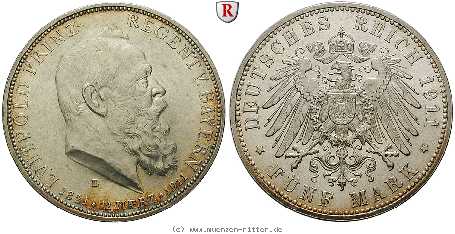 Klicken Sie auf das Bild um es auf Ihrem Rechner zu speichern deutsches-kaiserreich-luitpold-prinzregent-5-mark/91504.jpg