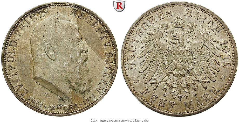 Klicken Sie auf das Bild um es auf Ihrem Rechner zu speichern deutsches-kaiserreich-luitpold-prinzregent-5-mark/98404.jpg
