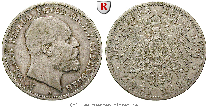 Klicken Sie auf das Bild um es auf Ihrem Rechner zu speichern deutsches-kaiserreich-nicolaus-friedrich-peter-2-mark/71052.jpg