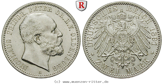 Klicken Sie auf das Bild um es auf Ihrem Rechner zu speichern deutsches-kaiserreich-nicolaus-friedrich-peter-2-mark/84847.jpg