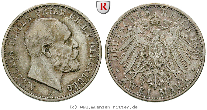 Klicken Sie auf das Bild um es auf Ihrem Rechner zu speichern deutsches-kaiserreich-nicolaus-friedrich-peter-2-mark/90460.jpg