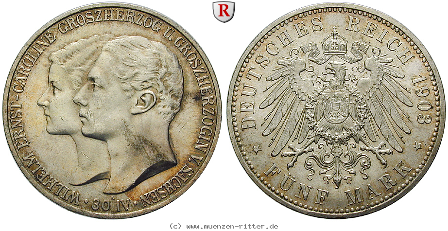 Klicken Sie auf das Bild um es auf Ihrem Rechner zu speichern deutsches-kaiserreich-wilhelm-ernst-5-mark/104000.jpg
