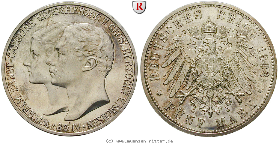 Klicken Sie auf das Bild um es auf Ihrem Rechner zu speichern deutsches-kaiserreich-wilhelm-ernst-5-mark/35055.jpg