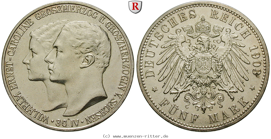 Klicken Sie auf das Bild um es auf Ihrem Rechner zu speichern deutsches-kaiserreich-wilhelm-ernst-5-mark/57191.jpg