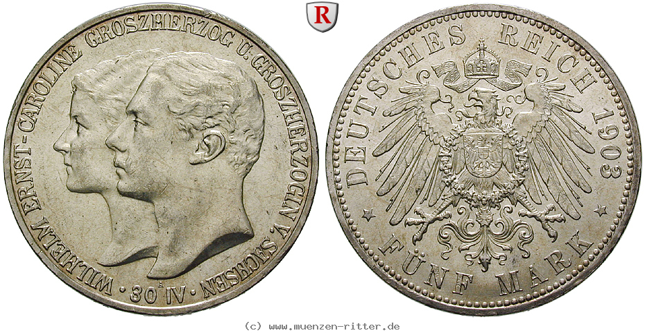 Klicken Sie auf das Bild um es auf Ihrem Rechner zu speichern deutsches-kaiserreich-wilhelm-ernst-5-mark/81883.jpg