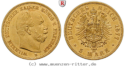 Klicken Sie auf das Bild um es auf Ihrem Rechner zu speichern deutsches-kaiserreich-wilhelm-i-5-mark/100662.jpg