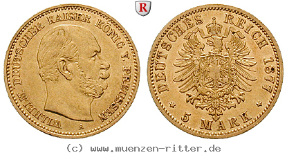 Klicken Sie auf das Bild um es auf Ihrem Rechner zu speichern deutsches-kaiserreich-wilhelm-i-5-mark/101958.jpg
