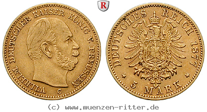 Klicken Sie auf das Bild um es auf Ihrem Rechner zu speichern deutsches-kaiserreich-wilhelm-i-5-mark/102410.jpg