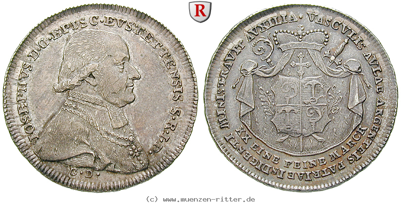 Klicken Sie auf das Bild um es auf Ihrem Rechner zu speichern eichstaett-bistum-joseph-von-stubenberg-1-2-konventionstaler/75760.jpg