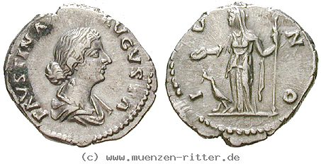 Klicken Sie auf das Bild um es auf Ihrem Rechner zu speichern faustina-ii--frau-des-marcus-aurelius-denar/18246.jpg