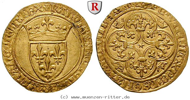Klicken Sie auf das Bild um es auf Ihrem Rechner zu speichern frankreich-charles-vi-ecu-d-or--la-couronne/43466.jpg