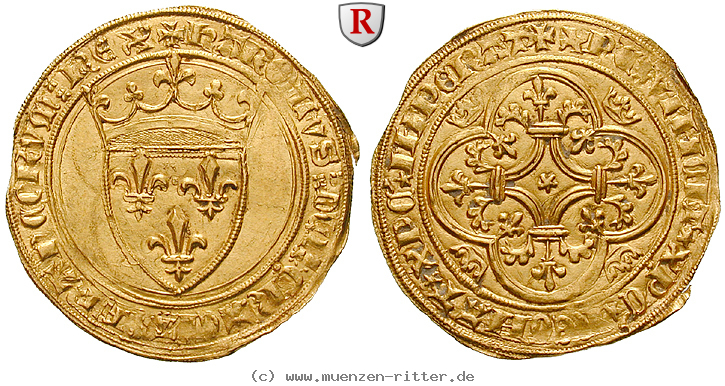 Klicken Sie auf das Bild um es auf Ihrem Rechner zu speichern frankreich-charles-vi-ecu-d-or--la-couronne/52587.jpg
