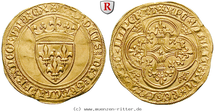 Klicken Sie auf das Bild um es auf Ihrem Rechner zu speichern frankreich-charles-vi-ecu-d-or--la-couronne/54712.jpg