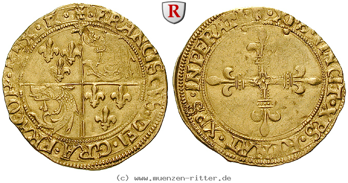 Klicken Sie auf das Bild um es auf Ihrem Rechner zu speichern frankreich-francois-i-ecu-d-or-au-soleil-du-dauphin-/76823.jpg