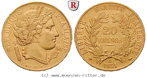 Klicken Sie auf das Bild um es auf Ihrem Rechner zu speichern frankreich-ii-republik-20-francs/14789.jpg