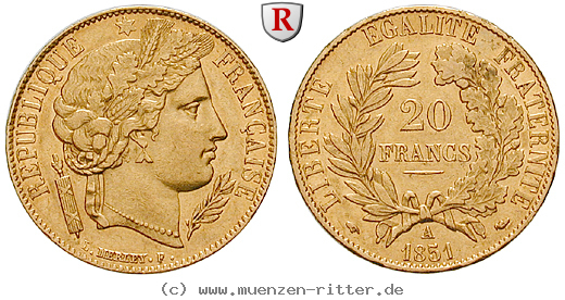 Klicken Sie auf das Bild um es auf Ihrem Rechner zu speichern frankreich-ii-republik-20-francs/68425.jpg