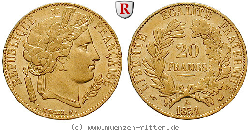 Klicken Sie auf das Bild um es auf Ihrem Rechner zu speichern frankreich-ii-republik-20-francs/88680.jpg