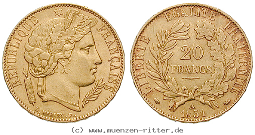Klicken Sie auf das Bild um es auf Ihrem Rechner zu speichern frankreich-ii-republik-20-francs/ag10492.jpg