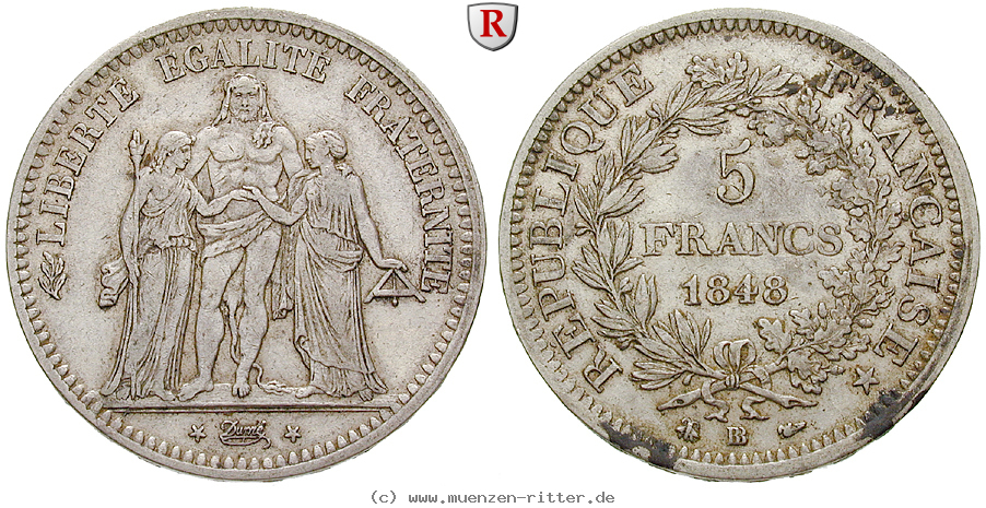 Klicken Sie auf das Bild um es auf Ihrem Rechner zu speichern frankreich-ii-republik-5-francs/22106.jpg