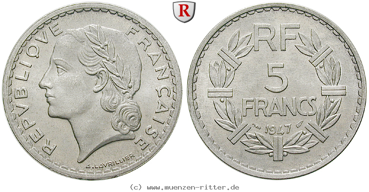 Klicken Sie auf das Bild um es auf Ihrem Rechner zu speichern frankreich-iv-republik-5-francs/67830.jpg
