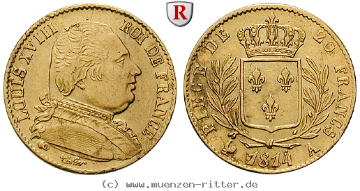Klicken Sie auf das Bild um es auf Ihrem Rechner zu speichern frankreich-louis-xviii-20-francs/84698.jpg