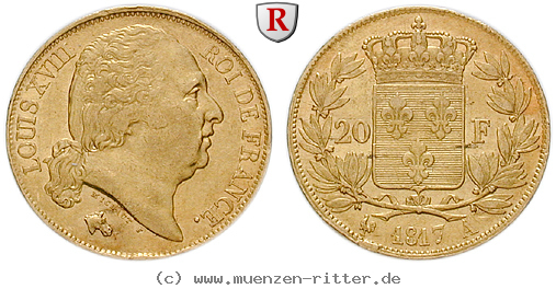 Klicken Sie auf das Bild um es auf Ihrem Rechner zu speichern frankreich-louis-xviii-20-francs/ag10446.jpg