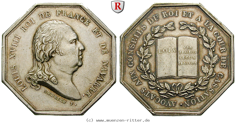 Klicken Sie auf das Bild um es auf Ihrem Rechner zu speichern frankreich-louis-xviii-achteckige-silbermedaille/53123.jpg