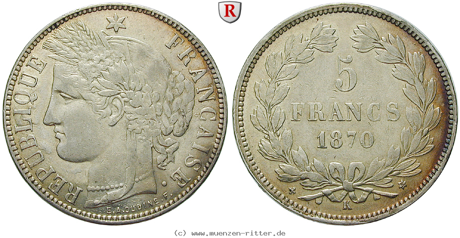 Klicken Sie auf das Bild um es auf Ihrem Rechner zu speichern frankreich-regierung-der-nationalen-verteidigung-5-francs/66995.jpg