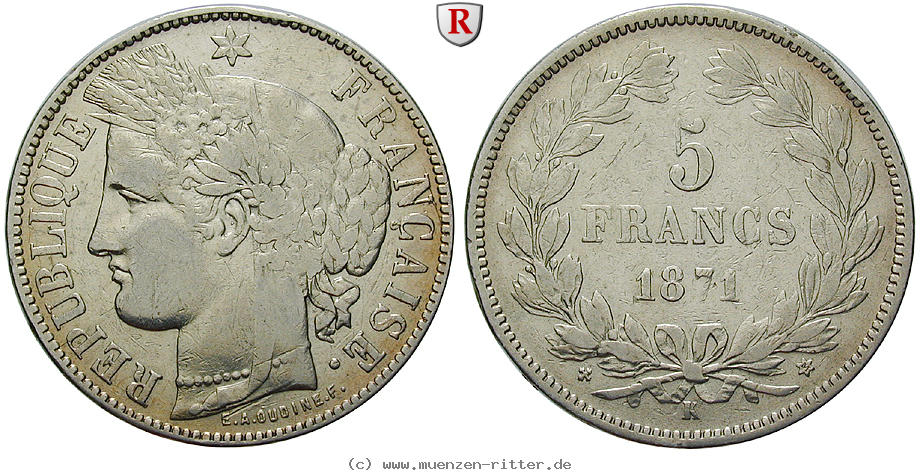 Klicken Sie auf das Bild um es auf Ihrem Rechner zu speichern frankreich-regierung-der-nationalen-verteidigung-5-francs/67001.jpg