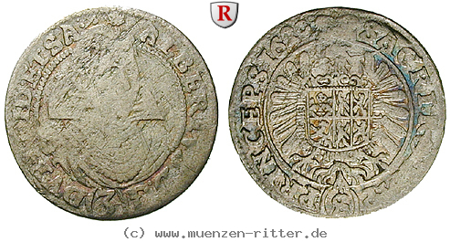 Klicken Sie auf das Bild um es auf Ihrem Rechner zu speichern friedland-und-sagan-herzogtum-albrecht-von-wallenstein-groschen-3-kreuzer/47350.jpg