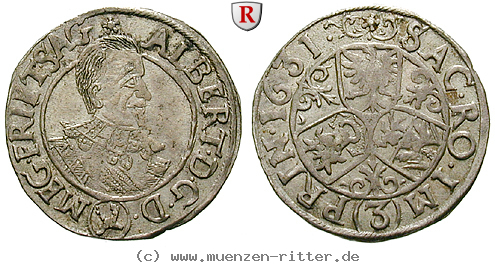 Klicken Sie auf das Bild um es auf Ihrem Rechner zu speichern friedland-und-sagan-herzogtum-albrecht-von-wallenstein-groschen-3-kreuzer/73296.jpg