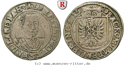 Klicken Sie auf das Bild um es auf Ihrem Rechner zu speichern friedland-und-sagan-herzogtum-albrecht-von-wallenstein-groschen-3-kreuzer/73303.jpg