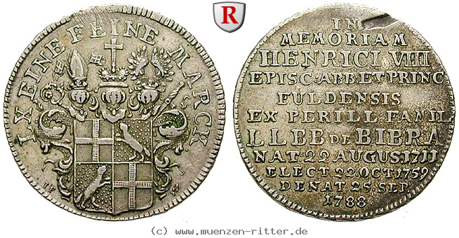 Klicken Sie auf das Bild um es auf Ihrem Rechner zu speichern fulda-bistum-heinrich-von-bibra-20-kreuzer/60583.jpg