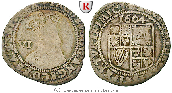 Klicken Sie auf das Bild um es auf Ihrem Rechner zu speichern grossbritannien-james-i-sixpence/63147.jpg