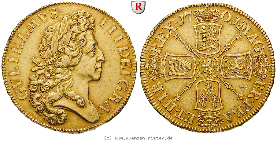Klicken Sie auf das Bild um es auf Ihrem Rechner zu speichern grossbritannien-william-iii-5-guineas/45234.jpg