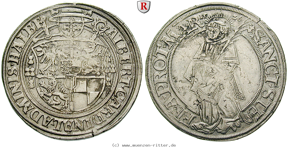 Klicken Sie auf das Bild um es auf Ihrem Rechner zu speichern halberstadt-bistum-albrecht-von-brandenburg-taler/69733.jpg
