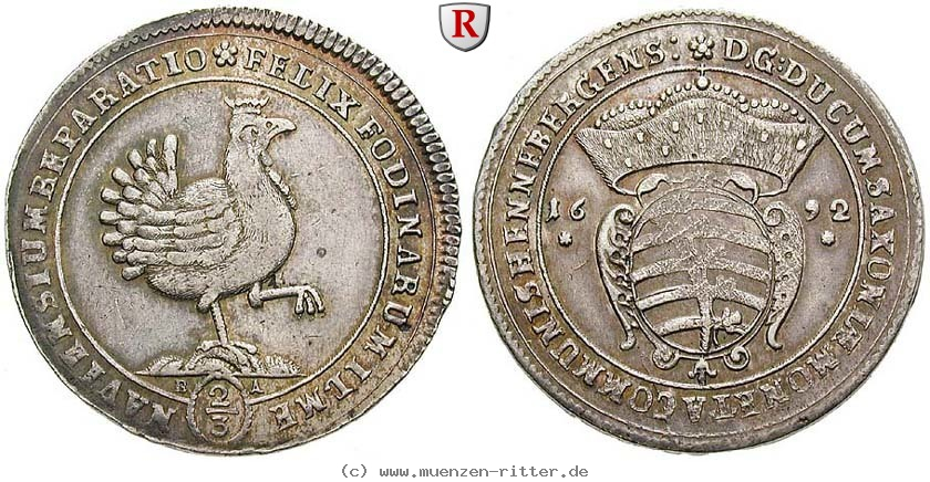 Klicken Sie auf das Bild um es auf Ihrem Rechner zu speichern henneberg-grafschaft-gemeinschaftlich-mit-sachsen-2-3-taler/81731.jpg