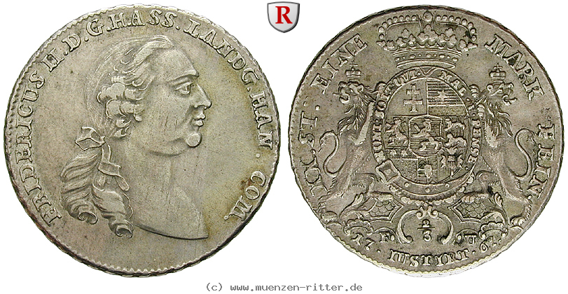Klicken Sie auf das Bild um es auf Ihrem Rechner zu speichern hessen-friedrich-ii-2-3-taler/100840.jpg