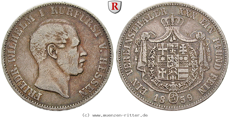 Klicken Sie auf das Bild um es auf Ihrem Rechner zu speichern hessen-friedrich-wilhelm-i-vereinstaler/19124.jpg