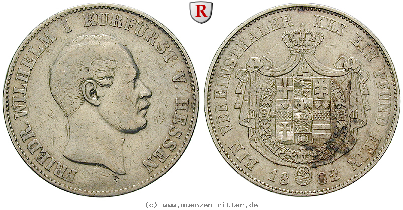 Klicken Sie auf das Bild um es auf Ihrem Rechner zu speichern hessen-friedrich-wilhelm-i-vereinstaler/88223.jpg